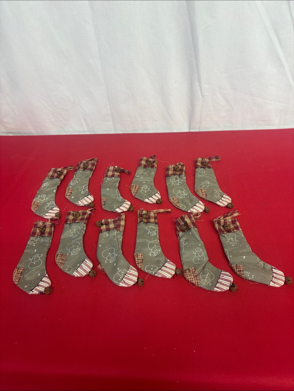 Hanging Fabric Stocking 6" lot of 12